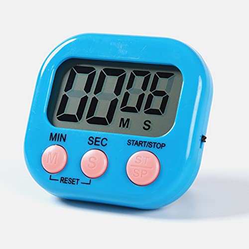 Digitaler Küchentimer Magnetisch Stoppuhr Timer mit Uhr, Timer für Backen, Küche, Studium, Trainingstraining, Count-Up- und Countdown-Uhr(Blau) von Houdian