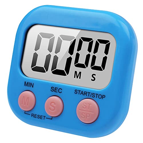 Großer Bildschirm Digitaler Küchentimer Magnetisch Stoppuhr Timer mit Uhr, Timer für Backen, Küche, Studium, Trainingstraining, Count-Up- und Countdown-Uhr(Blau) von Houdian
