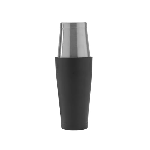 Houdini Boston Cocktail-Shaker aus Edelstahl und Schwarz, zweifarbiger Boston Cocktail-Shaker von Houdini