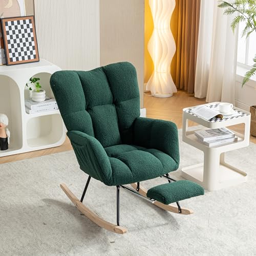Moderner Schaukelstuhl mit Fußstütze & Polsterung – Teddy-Stoff Relaxsessel mit Holzfüßen, ergonomischer Stillstuhl fürs Wohnzimmer, Schlafzimmer oder Büro, leise & bequem Moderner Schaukelstuhl mit Fußstütze & Polsterung – Teddy-Stoff Relaxsessel mit Holzfüßen, ergonomischer Stillstuhl fürs Wohnzimmer, Schlafzimmer oder Büro, leise & bequem von Houkiper