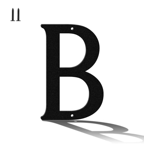 5 cm Hausnummer aus schwarzem Metall, Metallische Buchstaben und Zahlen, Moderne Adresse Dekoration Zeichen und Nagel Kit, Geeignet für Häuser, Hotels, Wohnungen, Außenbereiche(B) von Hounahha