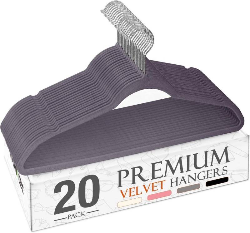 House Day Kleiderbügel Samt, rutschfest, (Packung, 20-tlg), mit 360° drehbarer Haken in Roségold/Silber, bis 4.5kg belastbar von House Day
