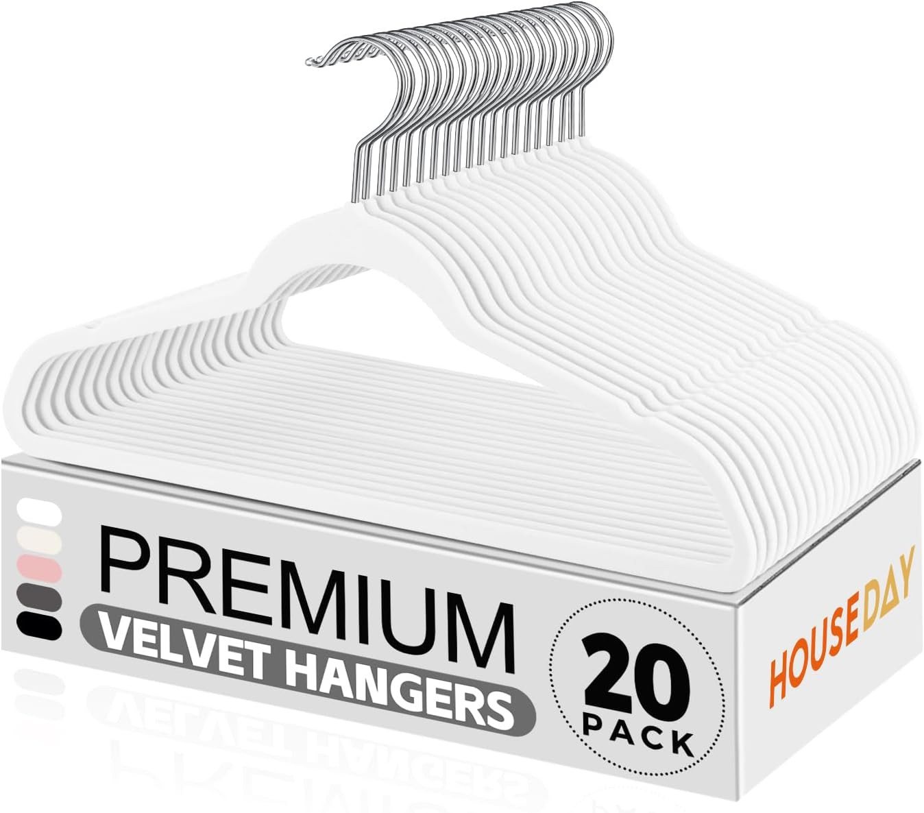 House Day Kleiderbügel Samt, rutschfest, (Packung, 20-tlg), mit 360° drehbarer Haken in Roségold/Silber, bis 4.5kg belastbar von House Day