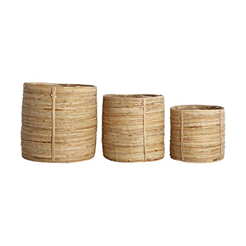 House Doctor 205730903 Korb, Chaka, Nature, Set mit 3 Größen, S 22 cm. M: Dm 26 cm. L:Dm, h: 30 cm, Bambus, Gewinde von House Doctor