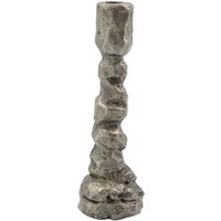 House Doctor - Raku Kerzenständer, H 25 cm, antik-silber von House Doctor