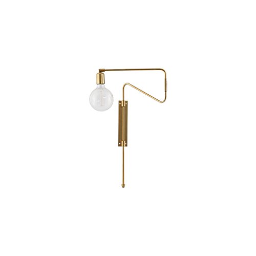 House Doctor Wall lamp, Swing, Brass, E27, Max 25 W, 2.20 m Cable,l: 37 cm, w: 5 cm, h: 65 cm, Cb0212, messing von House Doctor