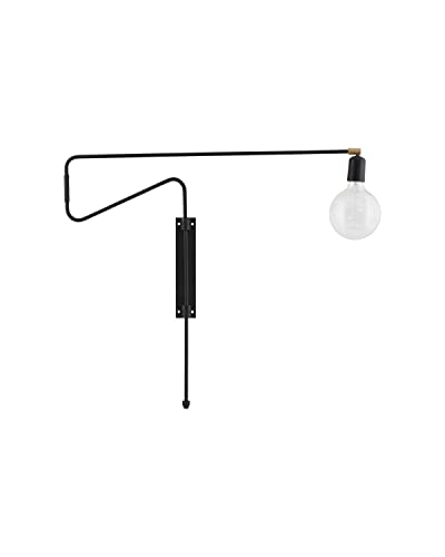 House Doctor - Wandlampe - Swing - schwarz - mit beweglichem Wandarm, Cb0211, Stiel-Länge 70 cm von House Doctor