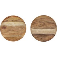 House Doctor - Wood Tablett, Ø 17,5 cm, Akazie (2er-Set) von House Doctor