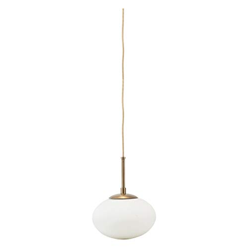 Lampe, Opal, Weiß, Dm: 22 cm, h: 17 cm, E14, Max 40 W, 2,5 m Kabel, handgemachte Glaskugel von House Doctor