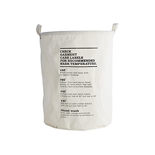 House Doctors - Laundry bag - Wäschekorb - Wäschesack - Motiv: Waschanleitung Ø 40 cm Höhe 50 cm von House Doctor