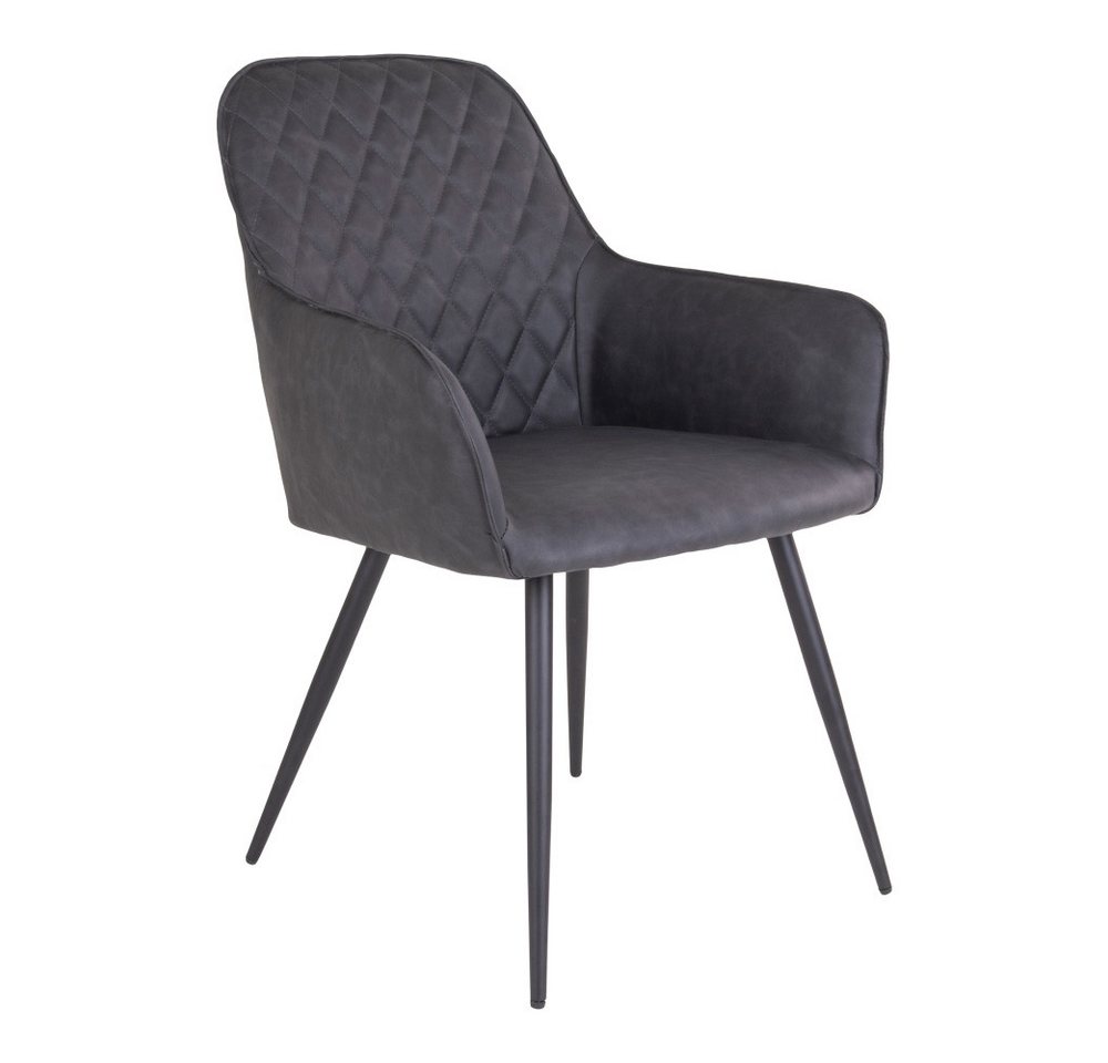 House Nordic Armlehnstuhl (2er-Set) in Grau, Vintagelederoptik - 57x87x65cm (BxHxT) (2er-Set) von House Nordic