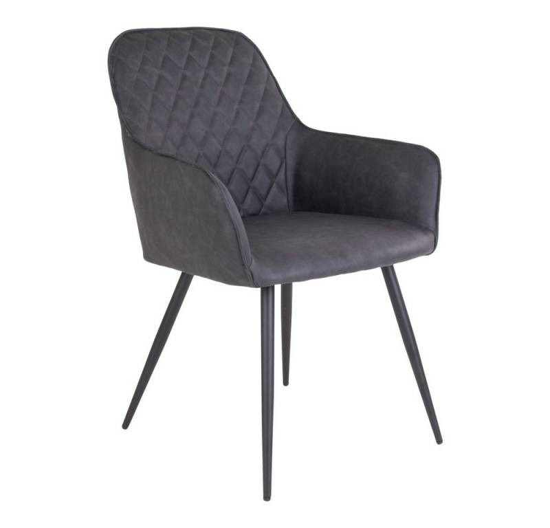 House Nordic Armlehnstuhl (2er-Set) in Grau, Vintagelederoptik - 57x87x65cm (BxHxT) (2er-Set) von House Nordic