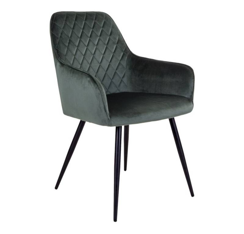 House Nordic Armlehnstuhl (2er-Set) in Grün, Velour - 57x87x65cm (BxHxT) (2er-Set) von House Nordic