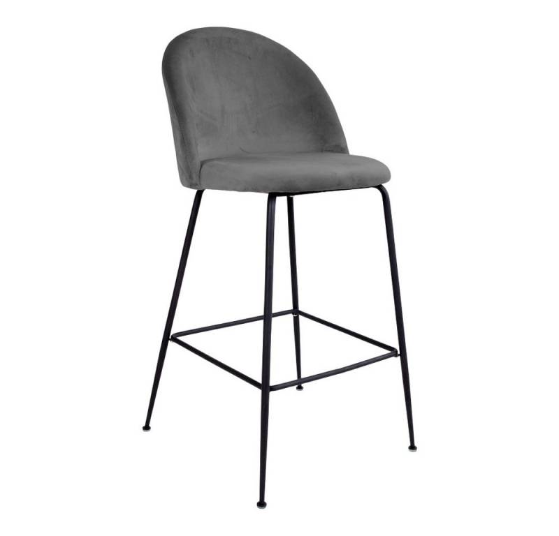 House Nordic Barhocker (2er-Set) in Grau, Velour - 55x108x60cm (BxHxT) (2er-Set) von House Nordic