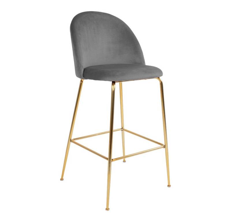 House Nordic Barhocker (2er-Set) in Grau, Velour - 55x108x60cm (BxHxT) (2er-Set) von House Nordic