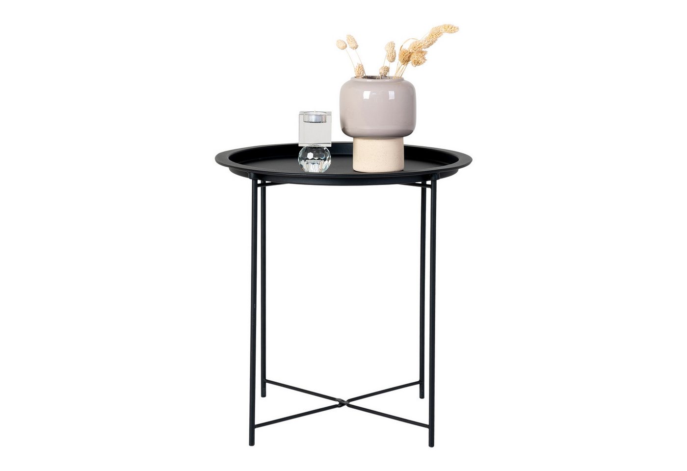 House Nordic Beistelltisch Bastia, in Schwarz, Metall - 47x50x47cm (BxHxT) von House Nordic