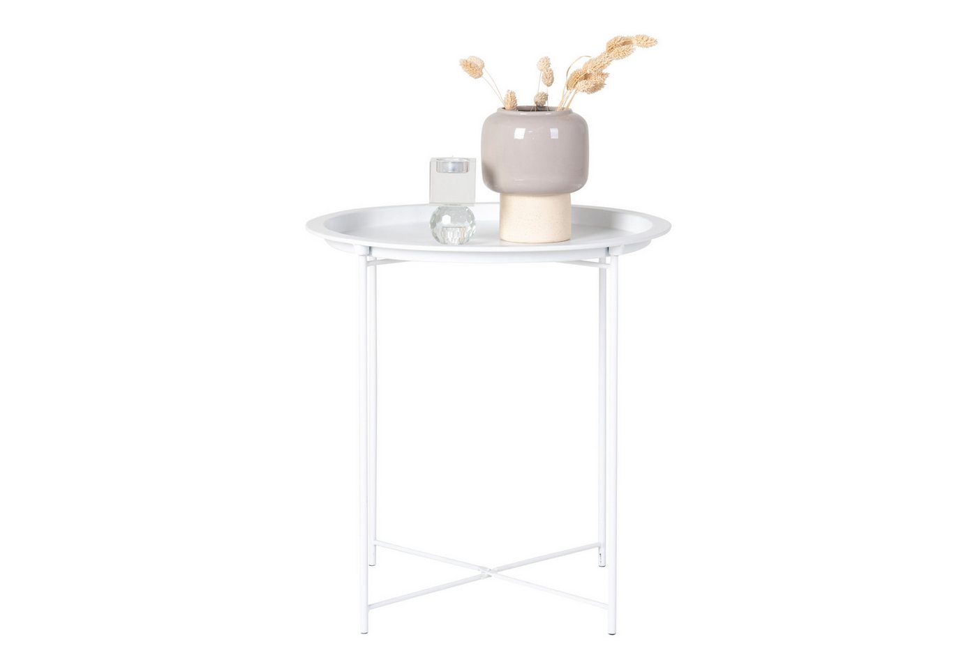 House Nordic Beistelltisch in Weiss, Metall - 47x50x47cm (BxHxT) von House Nordic