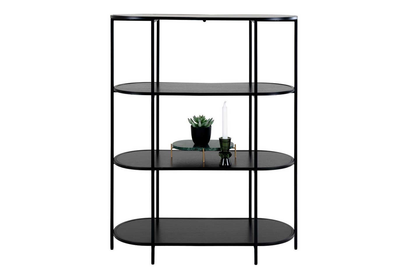 House Nordic Bücherregal Vita, in Schwarz, Melamin - 85x111x36cm (BxHxT) von House Nordic