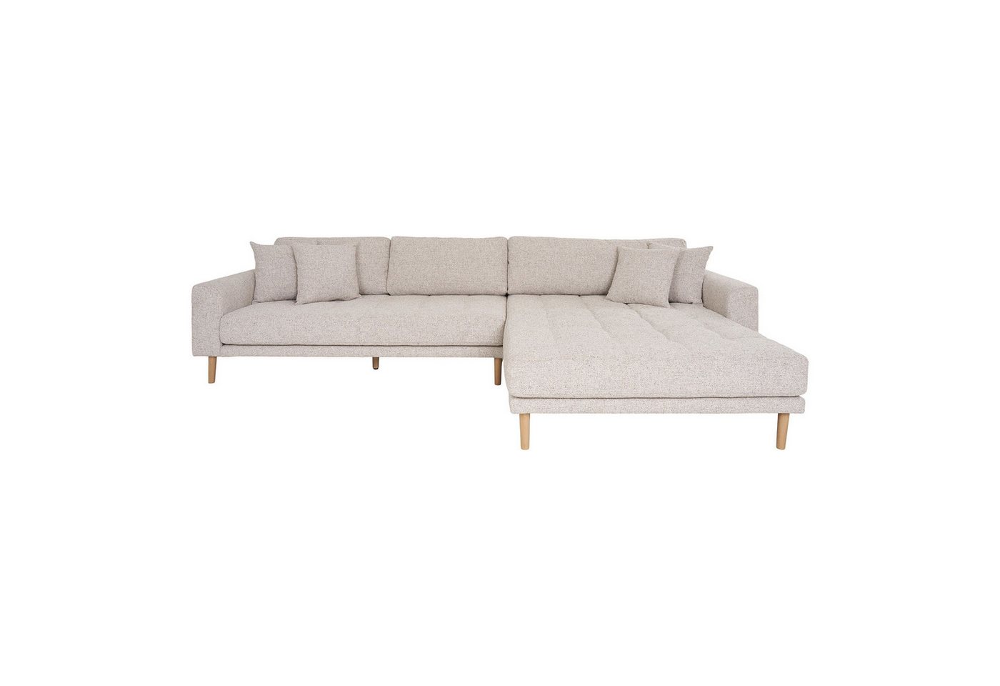 House Nordic Ecksofa 290x92/170x76 cm – Beige, Holzfüße, inkl. 4 Kissen Ottomane rechts House Nordic Ecksofa 290x92/170x76 cm – Beige, Holzfüße, inkl. 4 Kissen Ottomane rechts von House Nordic