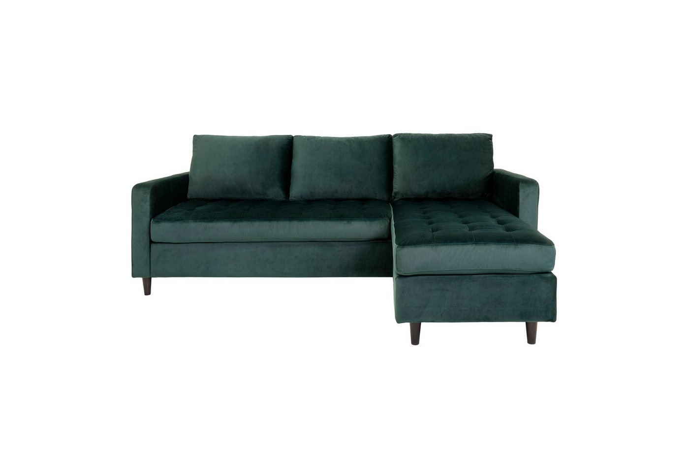 House Nordic Ecksofa Firenze, in Grün, Velour - 219x80x83cm (BxHxT) von House Nordic