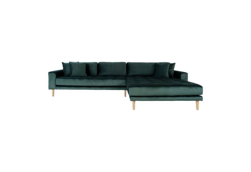 House Nordic Ecksofa Lido, in Grün, Velour - 290x76x92cm (BxHxT) von House Nordic