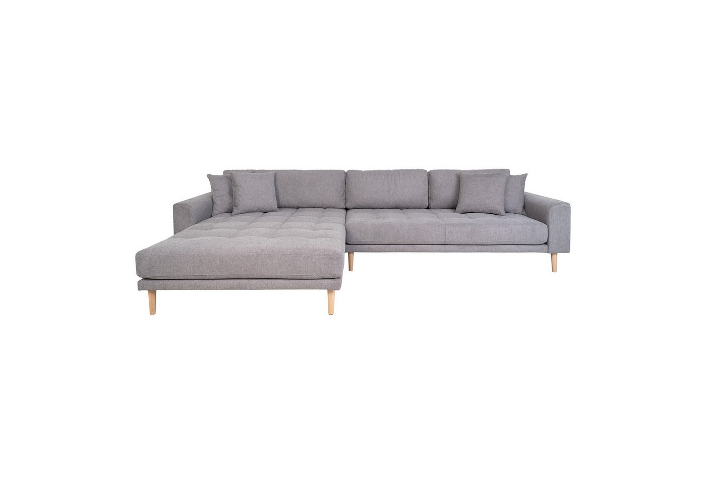 House Nordic Ecksofa Lido, in Hellgrau, Stoff - 290x76x92cm (BxHxT) von House Nordic