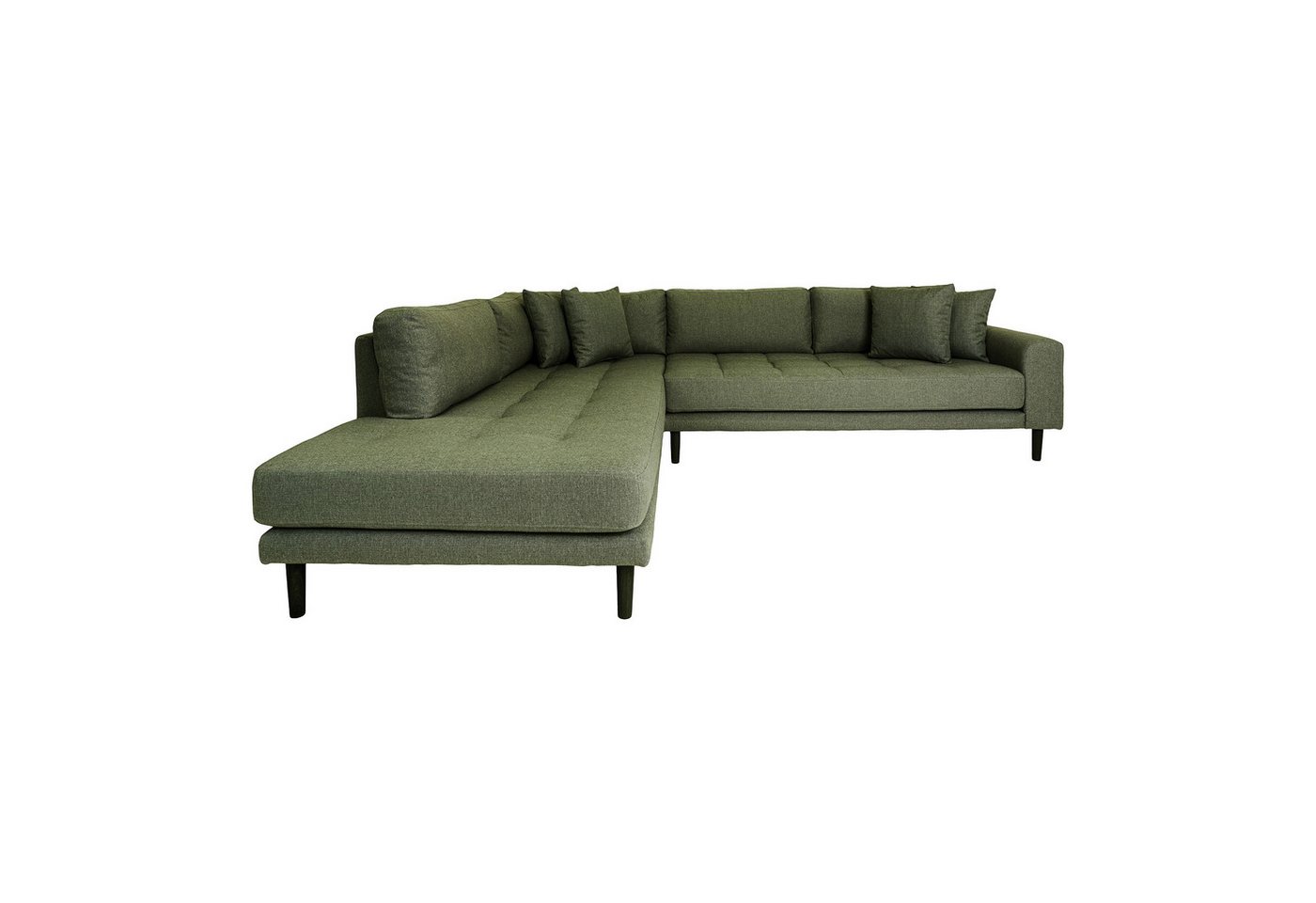 House Nordic Ecksofa Lido, in Olivgrün, Stoff - 257x76x92cm (BxHxT) von House Nordic