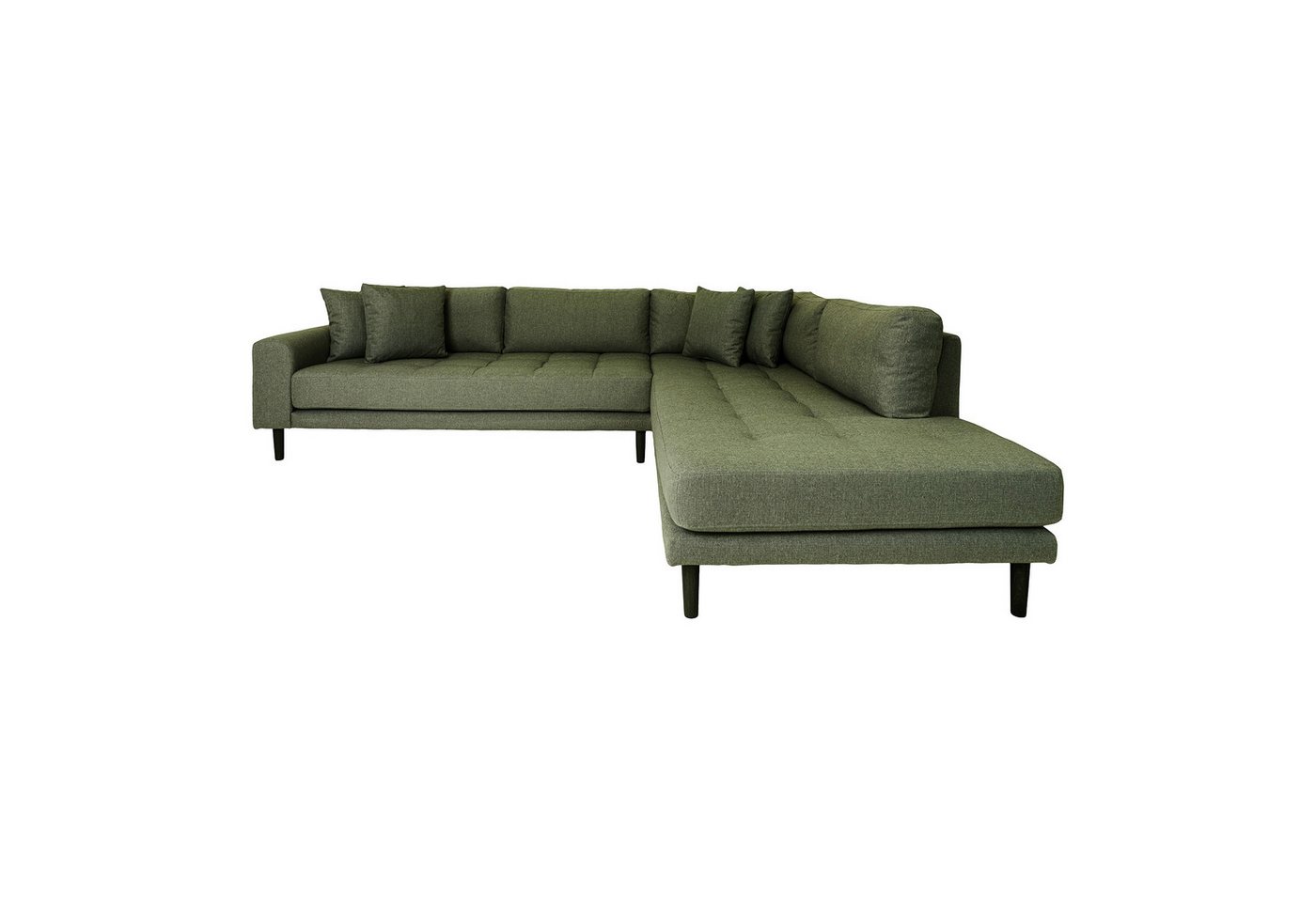 House Nordic Ecksofa Lido, in Olivgrün, Stoff - 257x76x92cm (BxHxT) von House Nordic