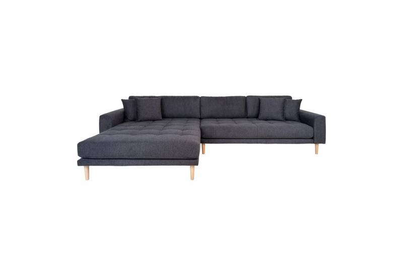 House Nordic Ecksofa in Dunkelgrau, Stoff - 290x76x92cm (BxHxT) von House Nordic