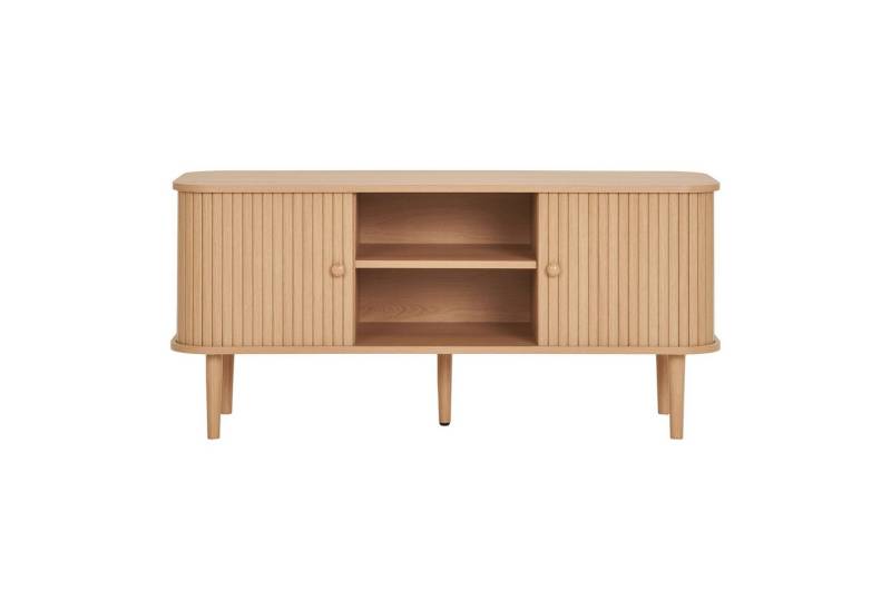 House Nordic Lowboard 2 Lammelen-Türen, 2 Fächer, eichefarbig - 113x51,5x40 (BxHxT) von House Nordic
