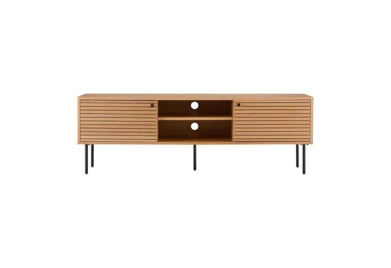 House Nordic Lowboard KYOTO, 2 Türen, Braun, Eichenholzfurnier, MDF, 2 Ablagefächer mit je 1 Kabeldurchlass, B 150 x H 50 x T 40 cm von House Nordic