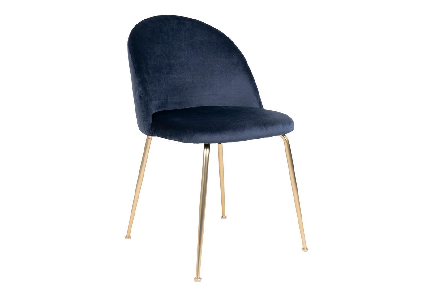 House Nordic Polsterstuhl (2er-Set) in Blau, Velour - 51x78x52cm (BxHxT) (2er-Set) von House Nordic