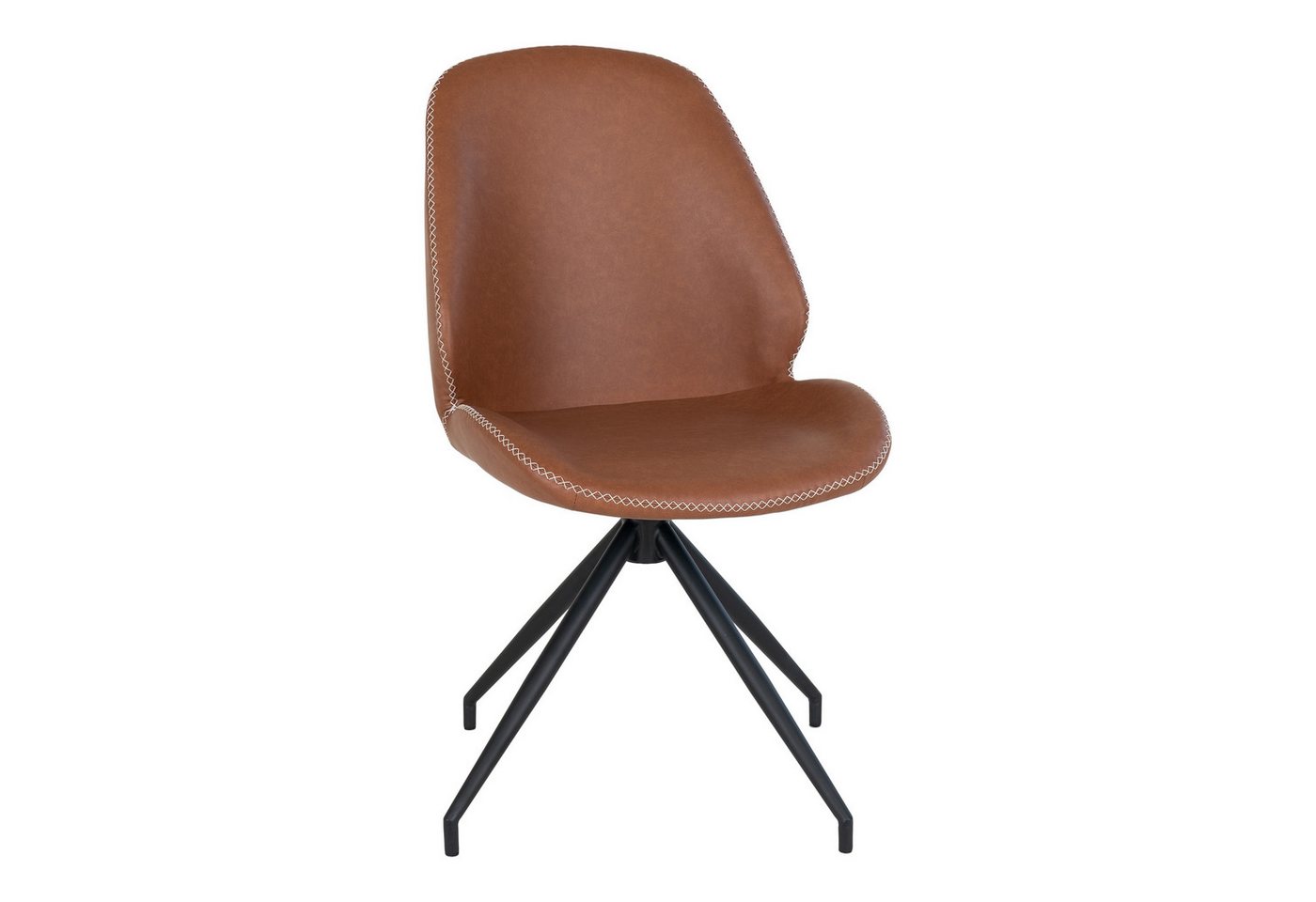House Nordic Polsterstuhl (2er-Set) in Braun, Glattlederoptik - 50x88x60 (BxHxT) (2er-Set) von House Nordic