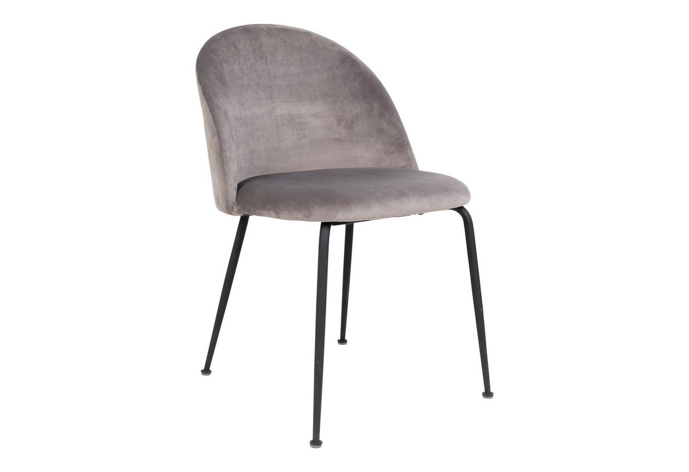 House Nordic Polsterstuhl (2er-Set) in Grau, Velour - 51x78x52cm (BxHxT) (2er-Set) von House Nordic