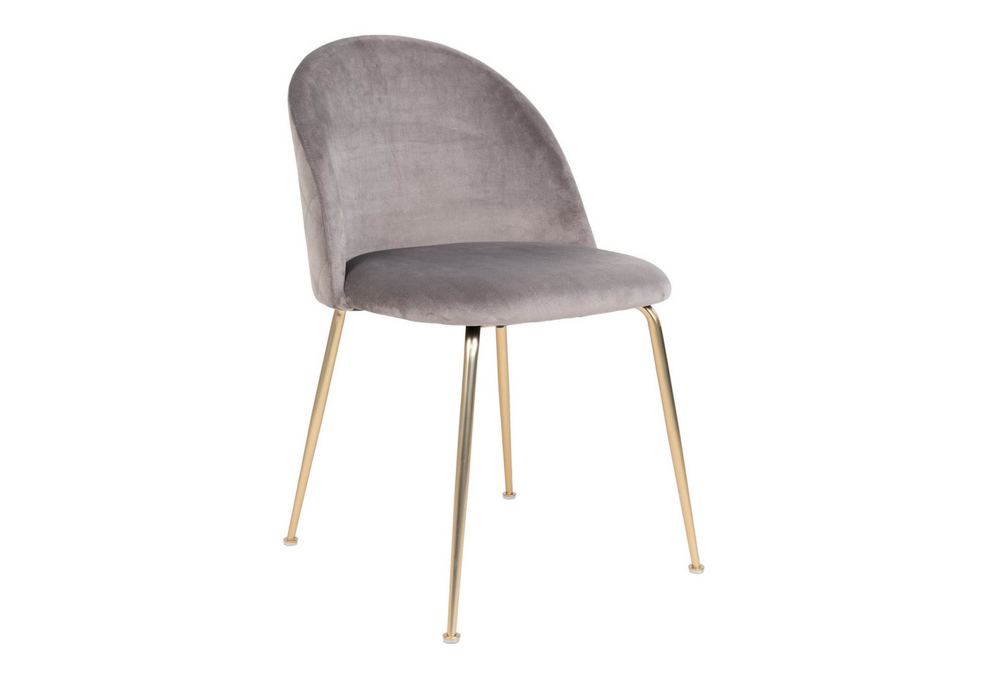 House Nordic Polsterstuhl (2er-Set) in Grau, Velour - 51x78x52cm (BxHxT) (2er-Set) von House Nordic