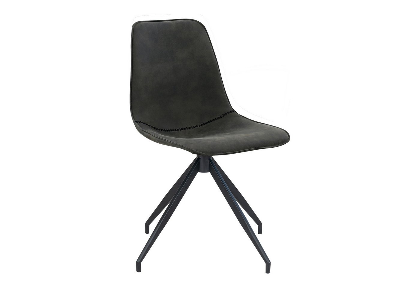 House Nordic Polsterstuhl (2er-Set) in Grau, Vintagelederoptik - 48x86x54cm (BxHxT) (2er-Set) von House Nordic