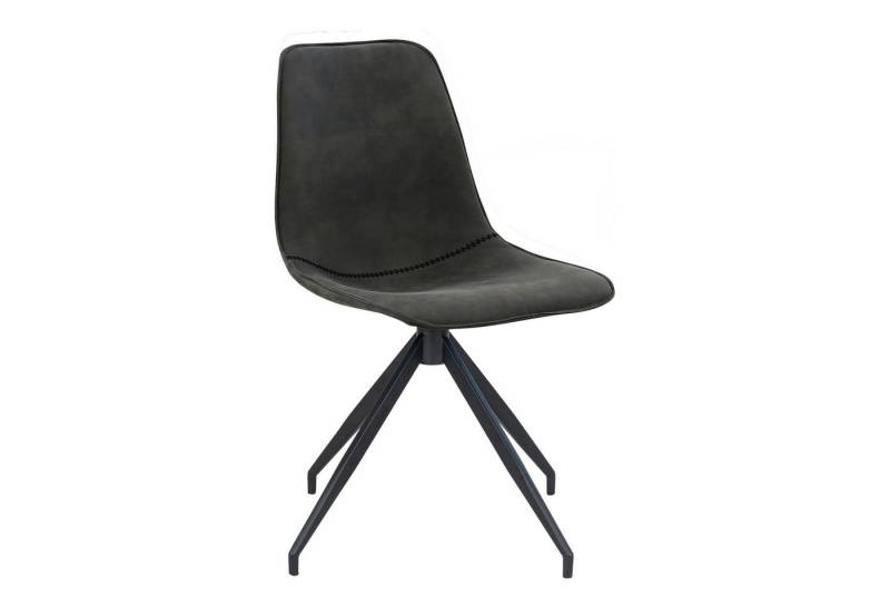 House Nordic Polsterstuhl (2er-Set) in Grau, Vintagelederoptik - 48x86x54cm (BxHxT) (2er-Set) von House Nordic