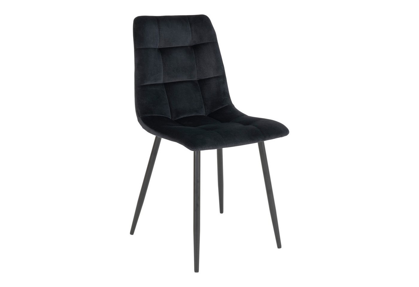 House Nordic Polsterstuhl (2er-Set) in Schwarz, Velour - 44x86x55cm (BxHxT) (2er-Set) von House Nordic