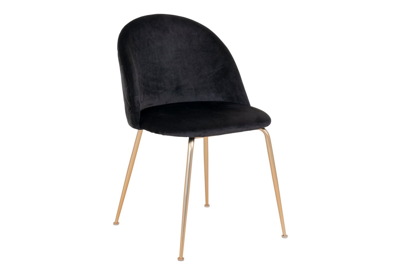 House Nordic Polsterstuhl (2er-Set) in Schwarz, Velour - 51x78x52cm (BxHxT) (2er-Set) von House Nordic