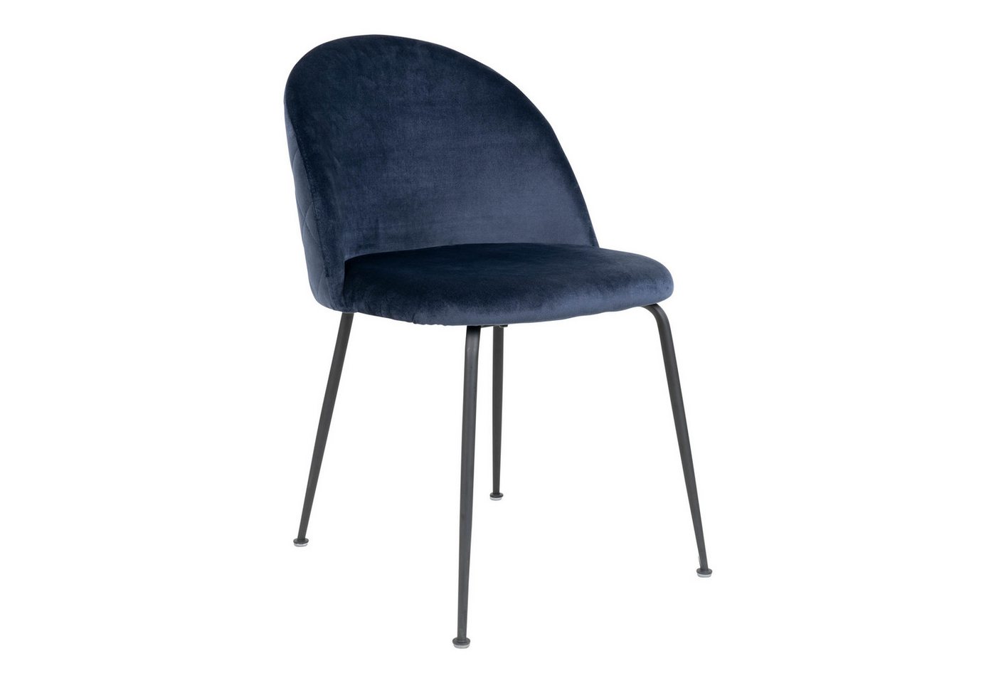 House Nordic Polsterstuhl Geneva (2er-Set), (2er-Set) in Blau, Velour - 51x78x52cm (BxHxT) von House Nordic