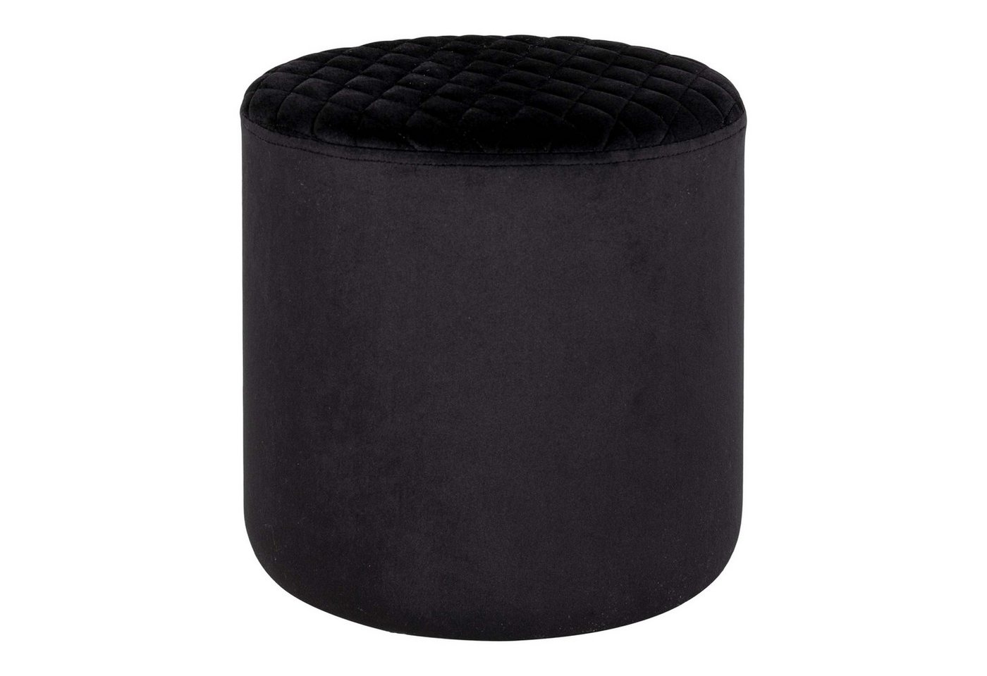 House Nordic Pouf Ejby, in Schwarz, Velour - 34x36x34cm (BxHxT) von House Nordic