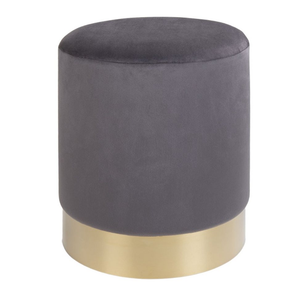 House Nordic Pouf Gamby, in Grau, Velour - 34x43x34cm (BxHxT) von House Nordic