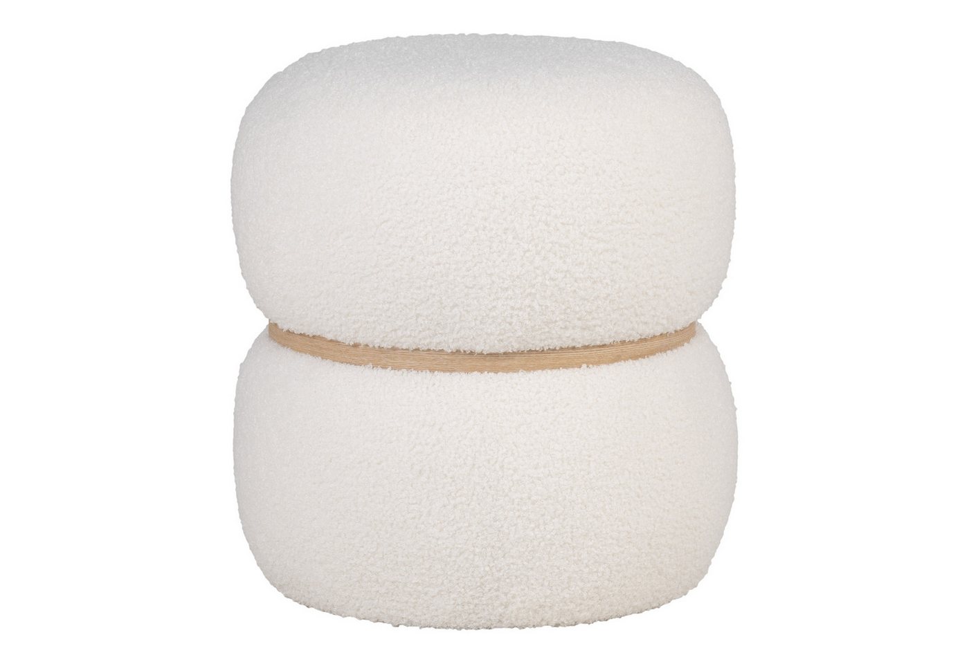 House Nordic Pouf Milford, in Weiss, Stoff - 38x41x38cm (BxHxT) von House Nordic