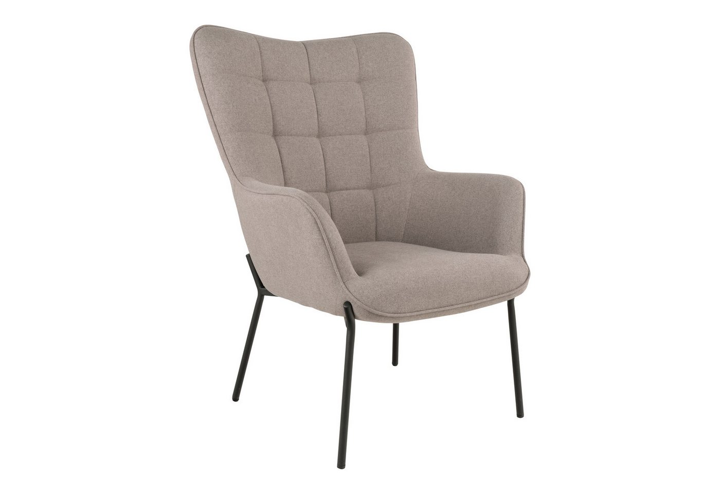 House Nordic Relaxsessel Glasgow, in Grau-braun, Stoff - 70x98x79cm (BxHxT) von House Nordic