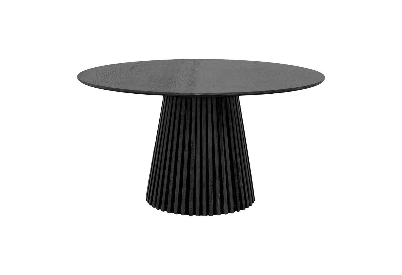 House Nordic Säulen-Esstisch in Schwarz, Eichenfurnier, MDF - 75x140cm (HxD) von House Nordic