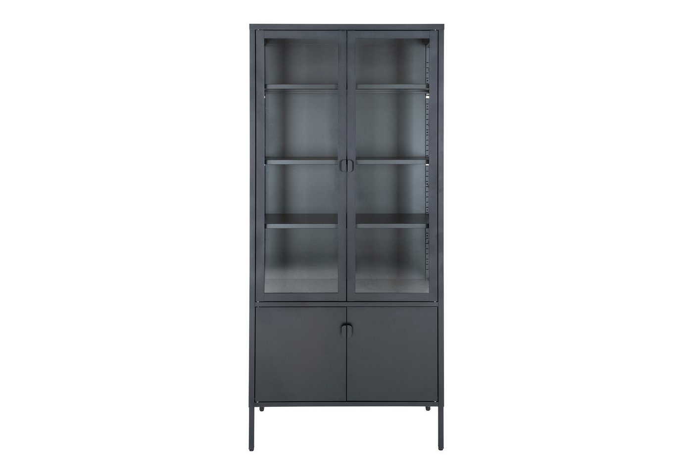 House Nordic Standvitrine Brisbane in Schwarz, Metall - 80x180x35cm (BxHxT) von House Nordic