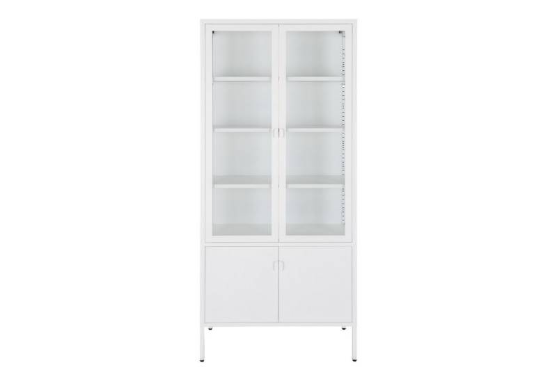 House Nordic Standvitrine Brisbane in Weiss, Metall - 80x180x35cm (BxHxT) von House Nordic