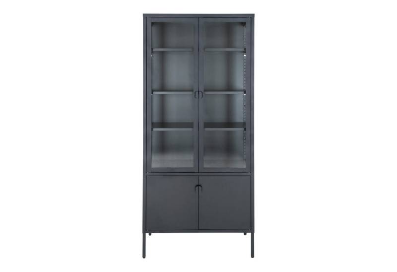 House Nordic Standvitrine in Schwarz, Metall - 80x180x35cm (BxHxT) von House Nordic
