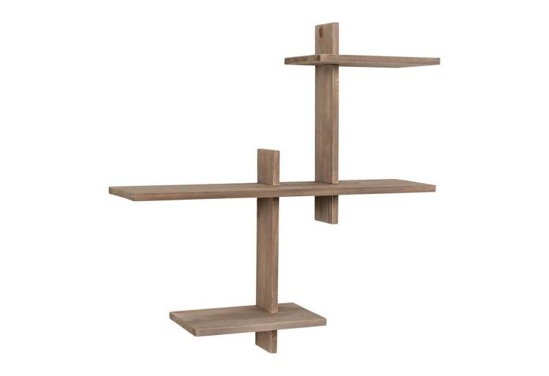 House Nordic Wandregal GAVI, Braun, Pinienholz massiv, 3 Ablagefächer, B 53 x H 56 x T 15 cm von House Nordic