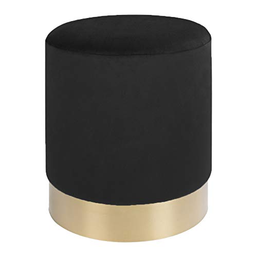 Sitzsack Nordic Gamby aus schwarzem Samt, mit Basis aus Stahl, Farbe Messing von House Nordic